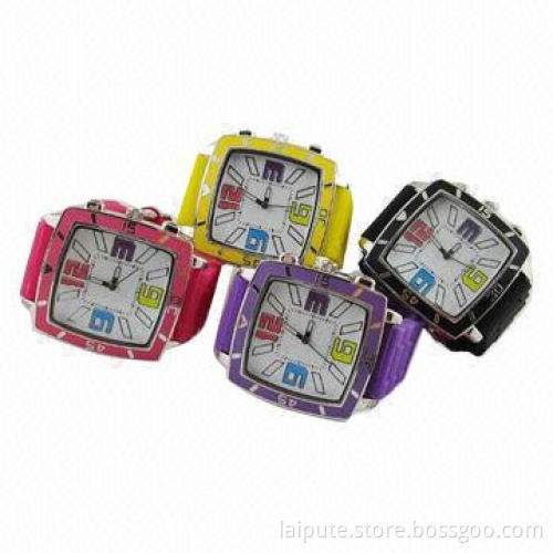 Unique trendy big Europe design unisex square Japan movement wholesale gift silicone watch
